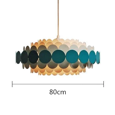 Green D80cm Современный минималистичный светодиодный подвесной светильник для гостиной, круглый подвесной светильник для столовой, подвесной светильник для спальни - Цвет корпуса: Green D80cm