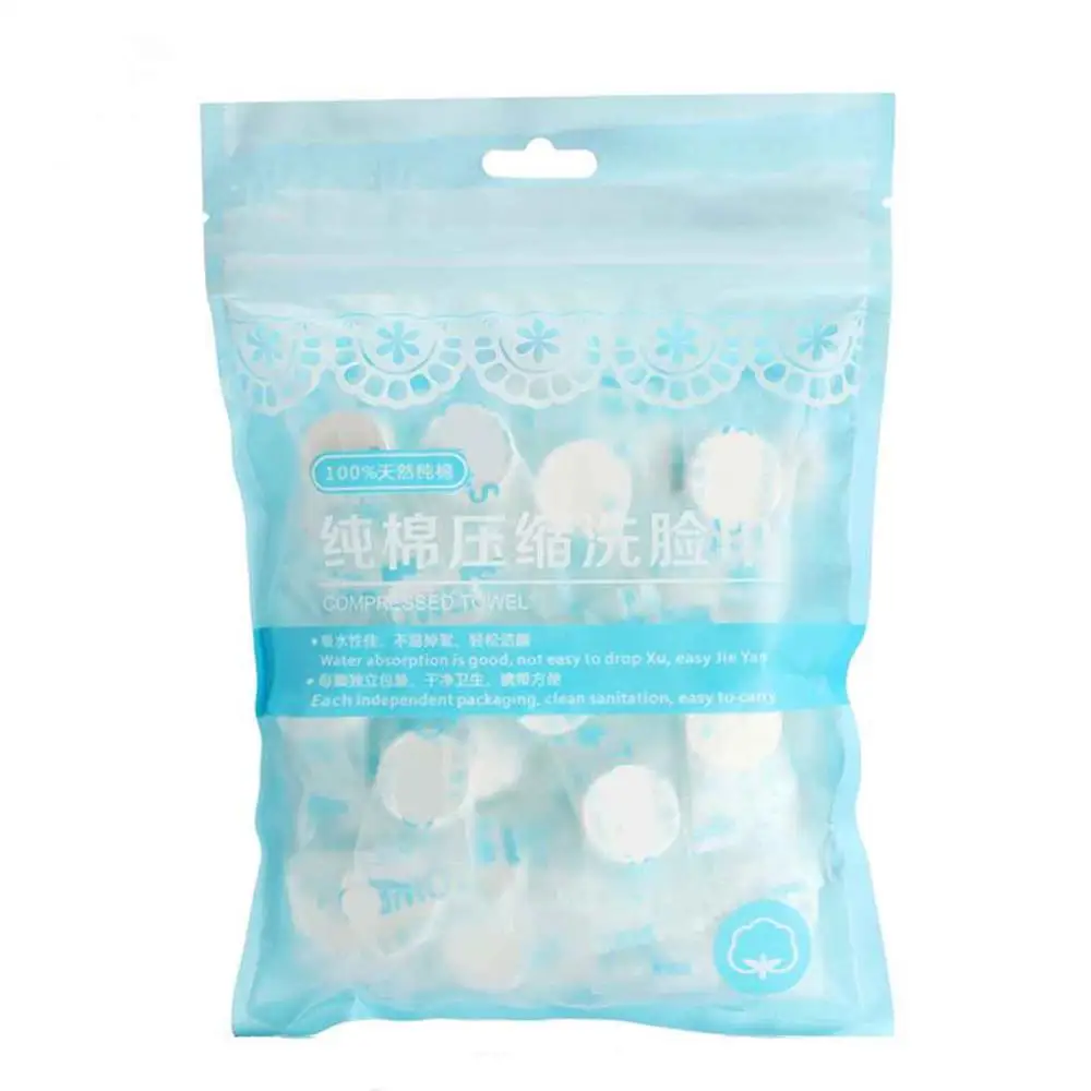 50pcs/lot Outdoor Travel Compressed Non-Woven Fabric Disposable Towel Cloth Wipes Paper Tissue Mask P0003