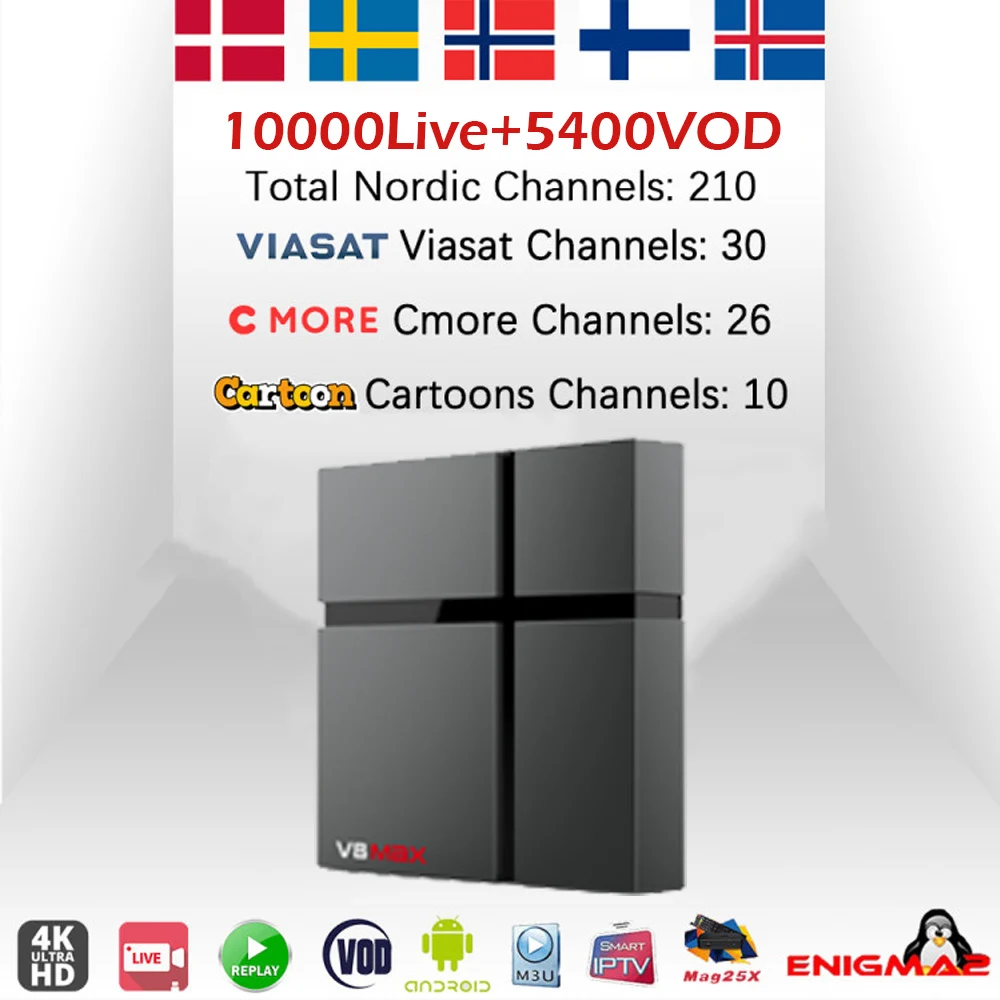 

Wechip V8 Max Android 8.1 S905X2 4G64G TV box+ world IPTV Nordic Sweden Israel Turkey Dutch UHD 4K 2.4G Dual-Wifi Smart TV Box