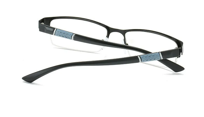 YOOSKE анти-синий светильник очки для близорукости для женщин и мужчин металлическая полуоправа короткие очки для коррекции зрения-0,5-1-1,5-2-2,5-3-3,5-4,0