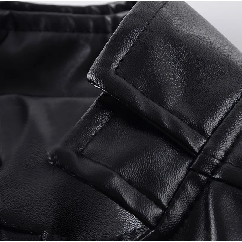Plus Size Women Faux Pu Leather Black Bomber Jackets 2Xl 3Xl Zipper Long Sleeve Fashion Motorcycle Female Basic Jackets
