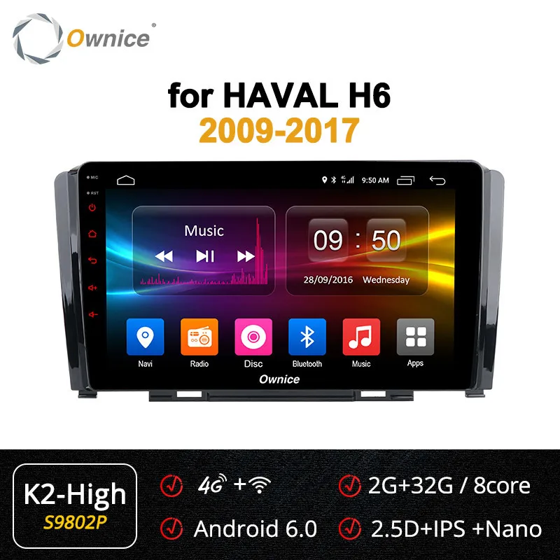 Sale Ownice K1 K2 K3 Octa Core Car DVD Player Android 9.0 For Great Wall Hover Haval H6 2G RAM+32G Flash Radio GPS Navigation 4G LTE 46