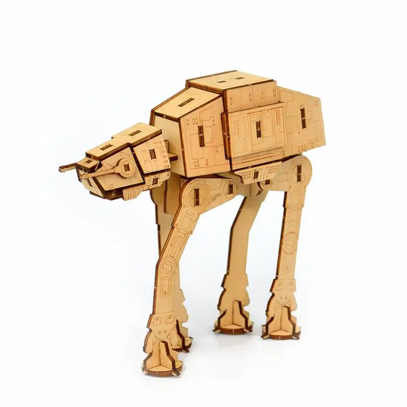 Звездные войны Tie Fighter At-te Walker Дарт Вейдер замок 3d деревянная головоломка игрушка в сборе модель деревянные наборы настольные украшения для детей - Цвет: Черный