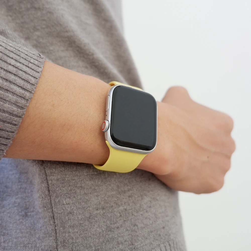 

Silicone band for Apple Watch 44mm 40mm Sport Bracelet Rubber soft Watch strap for Iwatch 3 2 1 42mm 38mm for Apple Watch 5 4