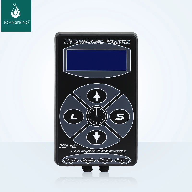 

Black Hurricane Tattoo Power Supply Source HP-2 Power Supply Intelligent Digital Dual LCD Display For Tattoo Machine Supplies