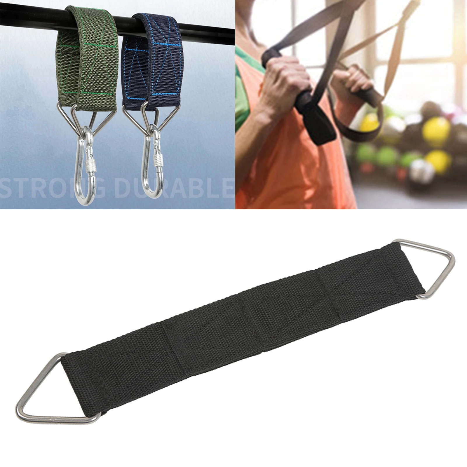 Tree Swing Straps Holds 2000lbs 1.3ft Extra Long with Lock Snap Hooks Carabiners for Tire Swings 