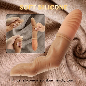 Powerful Finger Vibrator for Women G Spot Stimulate Vagina Massager Heating Silicone Finger Dildo Masturbator Adult Sex Toys 5