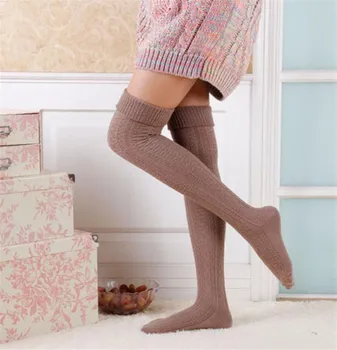 

Women Autumn Spring 1 Pair Stockings Solid color Elastic Slimming Over knee Thigh high Stockings Long Boots Lady Girl Clothing