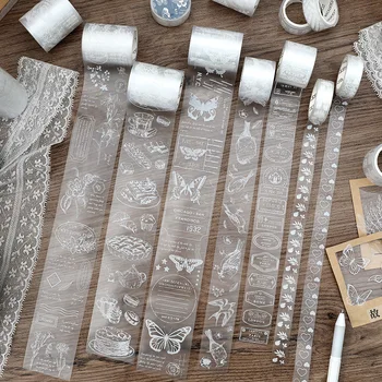 

3pcs Transparent Retro Washi Tape Set Lace Butterfly PET Washi Tape DIY Deco Scrapbooking Planner Masking Adhesive Tape Sticker