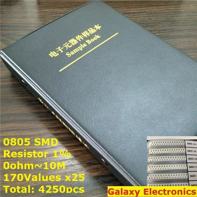 4250pcs SMD Sample Book Chip Resistors SMT Assortment Kit Sample Book 170 Values 0805 1