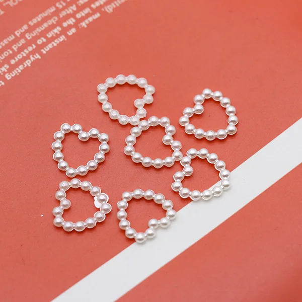 10x11mm white 100p Ассорти Сердце Звезда FlatBack жемчуг для скрапбукинга для ювелирных работ дизайн ногтей украшения DIY свадебные карточки делая Бисер для шитья - Цвет: 10x11mm white