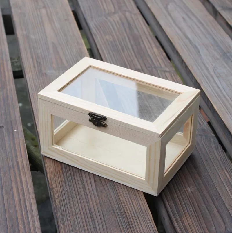 Handmade Wooden Glass Storage Box, Cosmetics/Jewlery Display Box, Creative Household Table Organizer 2