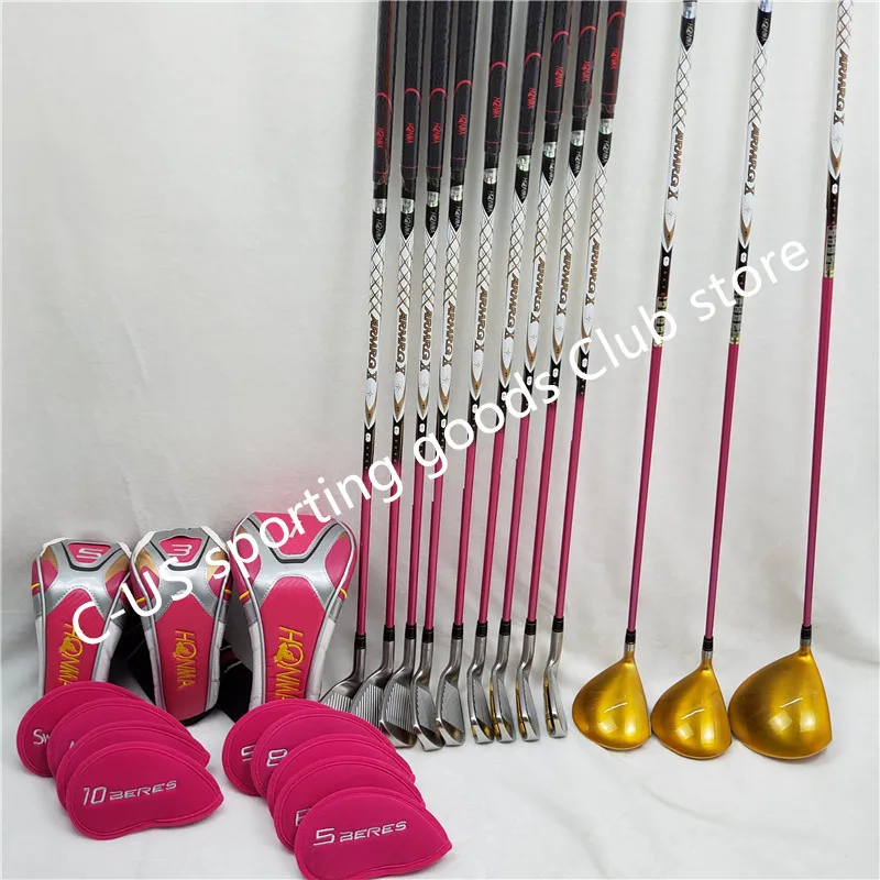 Женские клюшки для гольфа полный набор Honma Bere S-06 4 звезды наборы гольф-клуба Драйвер+ Фарватер+ клюшка для гольфа+ клюшка(13 шт