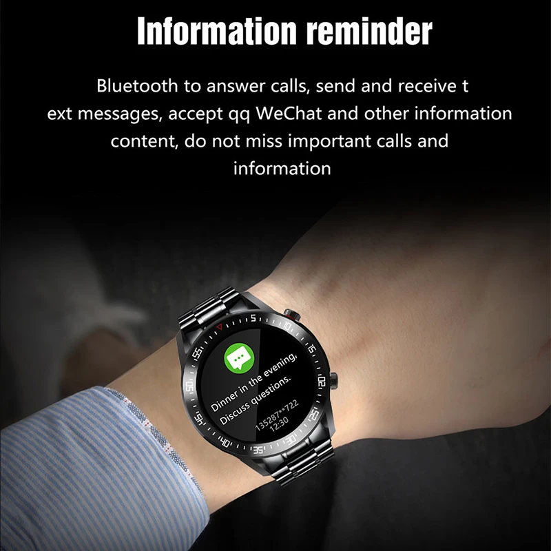 LIGE New 2021 Smart Watch Men Heart Rate Blood Pressure Information Reminder Sport Waterproof Smart Watch for Android IOS Phone