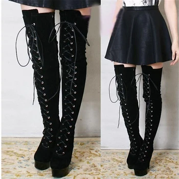 

Rncksi boots knee-high, round-headed, thin-legged boots with slender high-heeled waterproofing platform in Europe and America