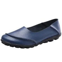 Женские однотонные удобные туфли из натуральной кожи с мягкой подошвой без застежки; женская обувь для медсестры в стиле ретро; обувь на плоской подошве; Прямая поставка; большие размеры