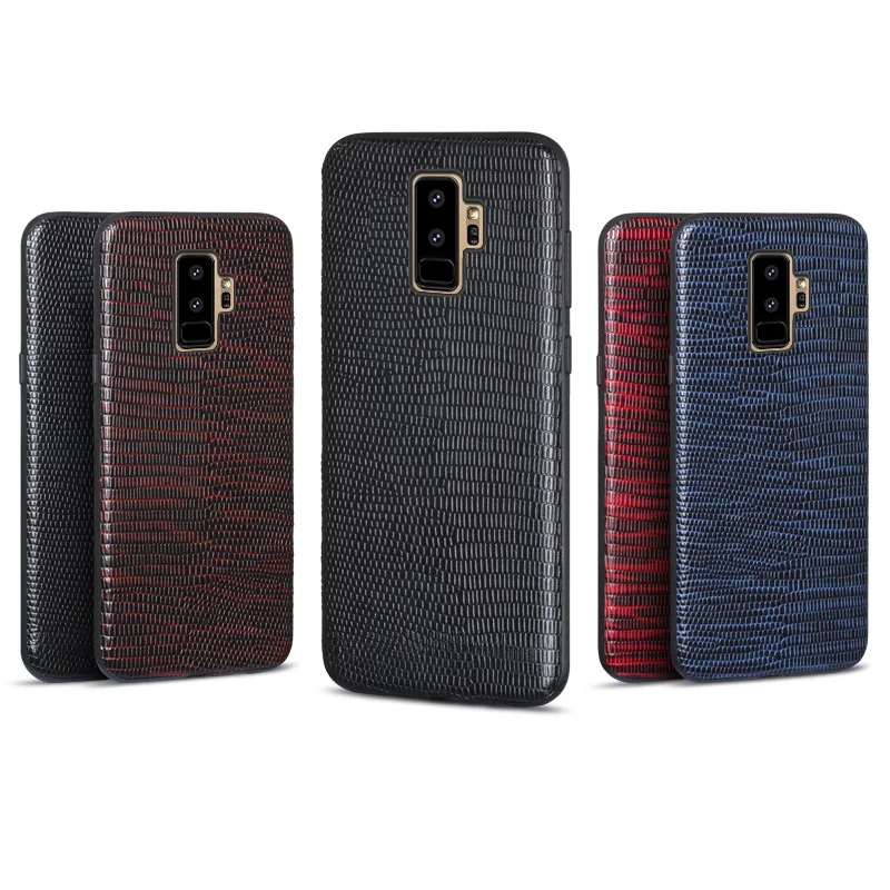 Защитный чехол из натуральной кожи для samsung Galaxy 8 S8plus S9 S9plus Note 9 360 ящерица узор анти-падение чехол для телефона
