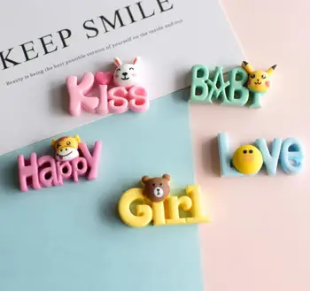 

Resin Cartoon Creative Letters Flatback Cabochon Hair Bows Accessories Scrapbooking DIY Decoration Craft