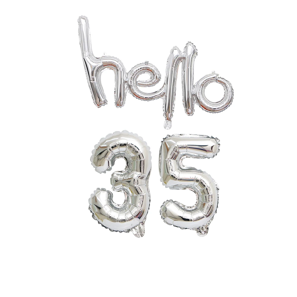as the picture Розовое золото Hello 30 детский шар для душа 21-го 30го дня рождения Декор 21 30 номер надувные воздушные шары год - Цвет: as the picture