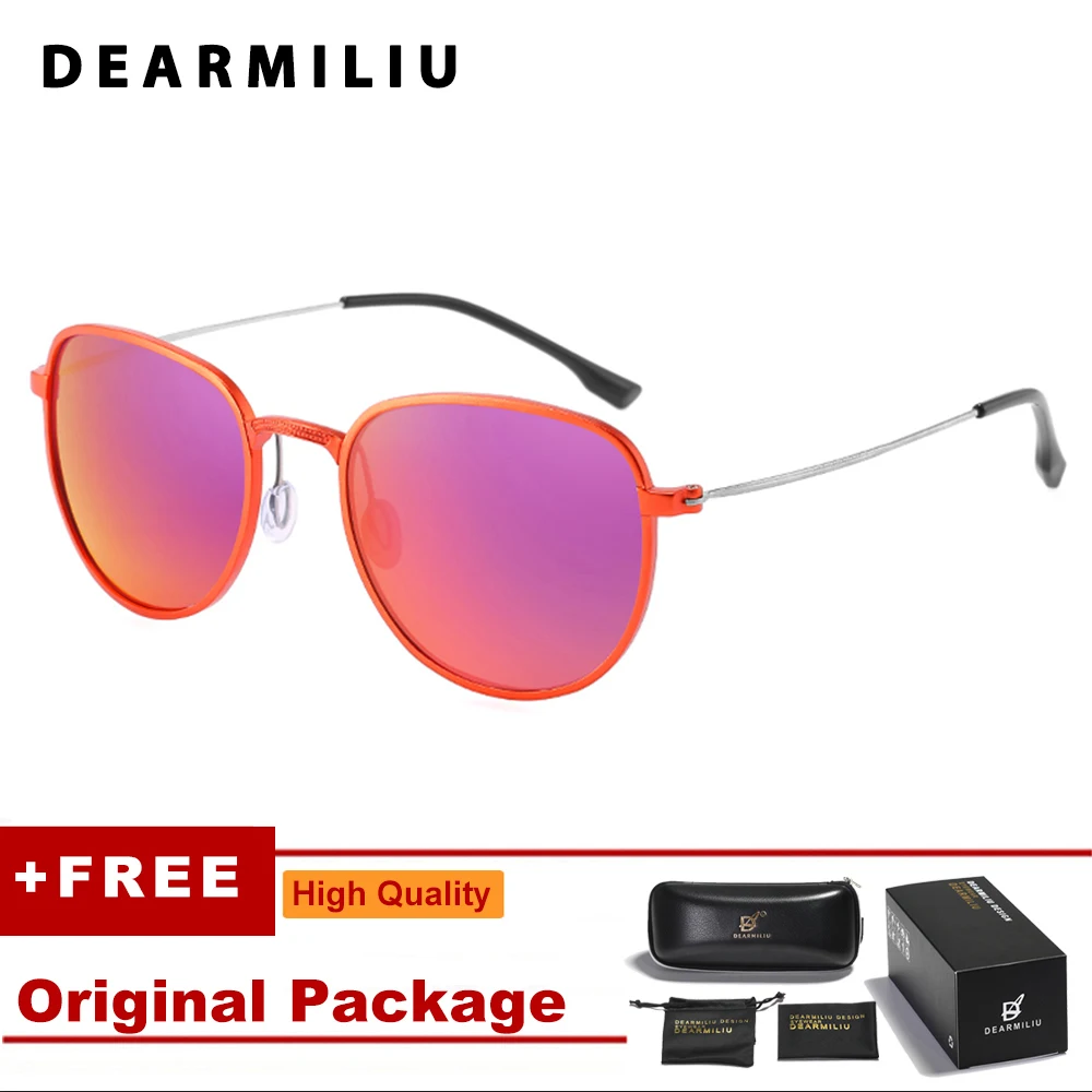 DEARMILIU новые алюминиево-магниевые Круглые очки с полароидным стеклом мужские/женские брендовые дизайнерские зеркальные солнцезащитные очки ретро очки для улицы - Цвет линз: Red 5