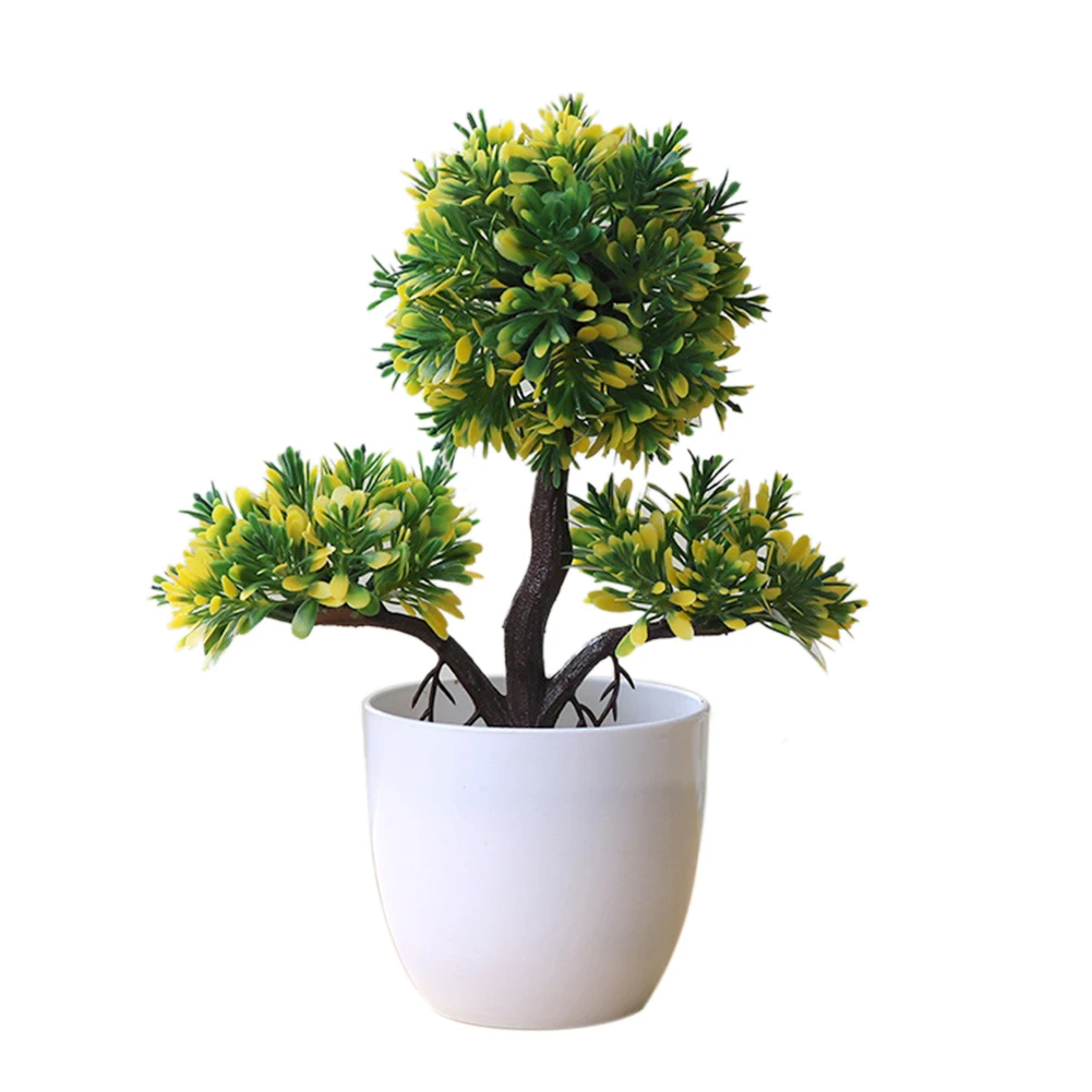 Home Decor 1PC Welcoming Pine Bonsai Simulation Decorative flowers and Wreaths Artificial Flowers Fake Green Pot Plants