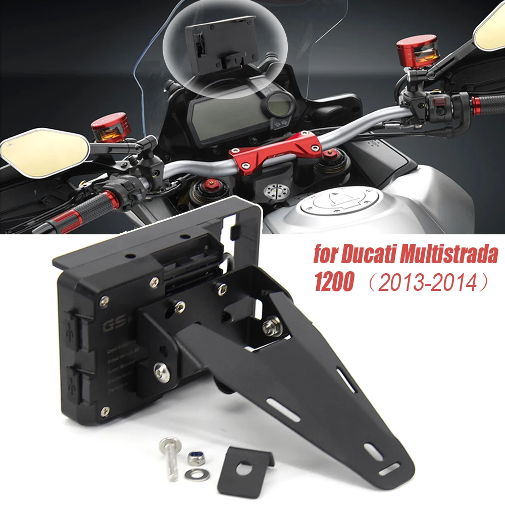 Per Ducati Multistrada 1200 Supporto Per Telefono Gps Per Moto Supporto Per Staffa Caricatore Usb Gps Moto 2013 2014 Multistrada 1200