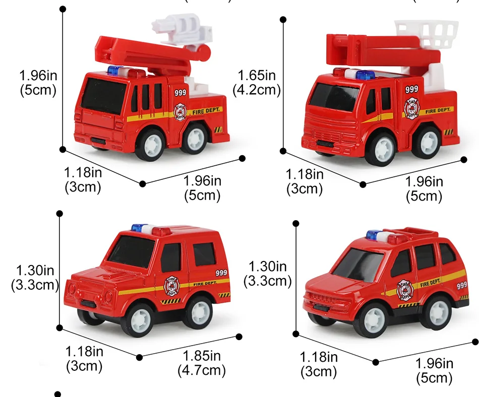 Puxar para trás Modelo de Carro Educativos para Meninos Crianças Brinquedo Engenharia Caminhão Ambulância Diecast Veículo Brinquedos Presente 4 Pçs - Set 13 High Quality Brinquedos e hobbies