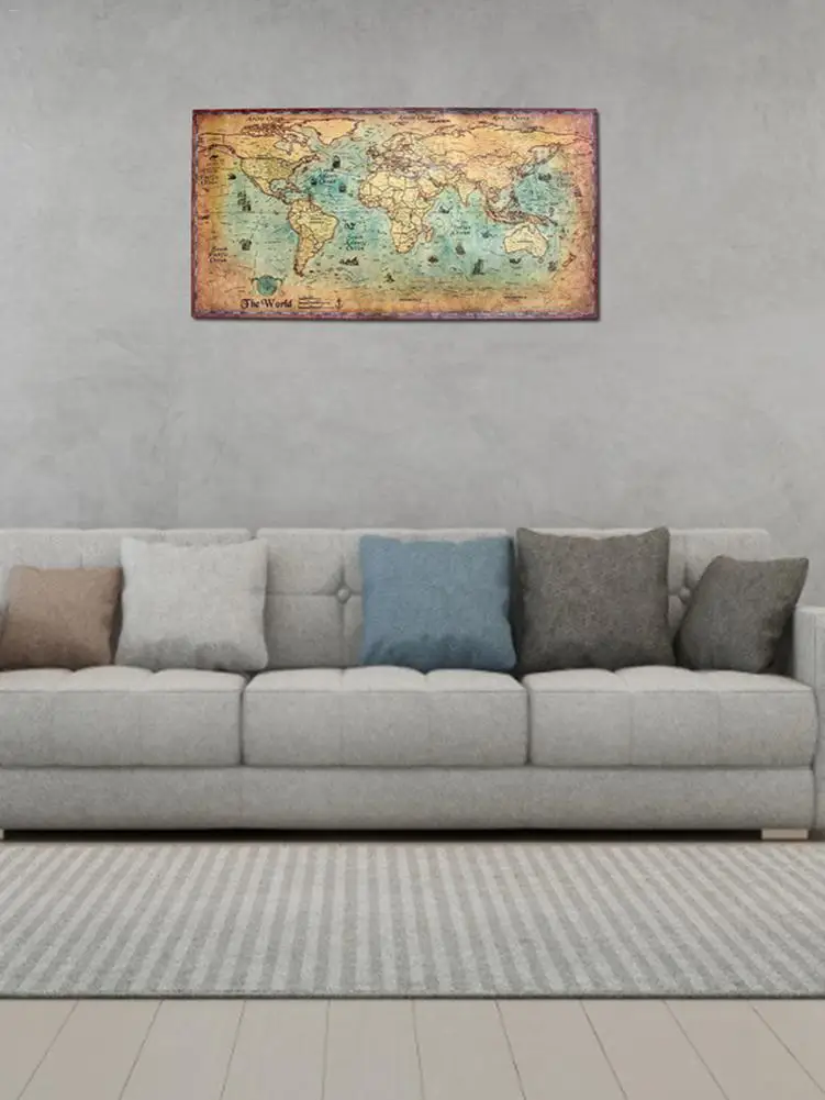 Винтажная морская иллюстрация Морской Карта мира ретро художественная бумага картина дополнение постер для домашнего декора Настенная картина