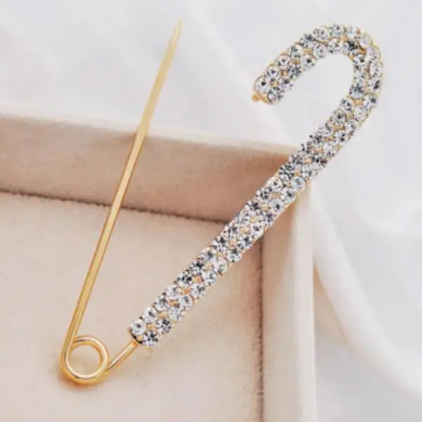 

Brooches Large Safety Pin Up Jewelry For Women Suit Hats Clips Girl Alloy Crystal Rhinestones Brooch Pins Fashion Jewelry Gift