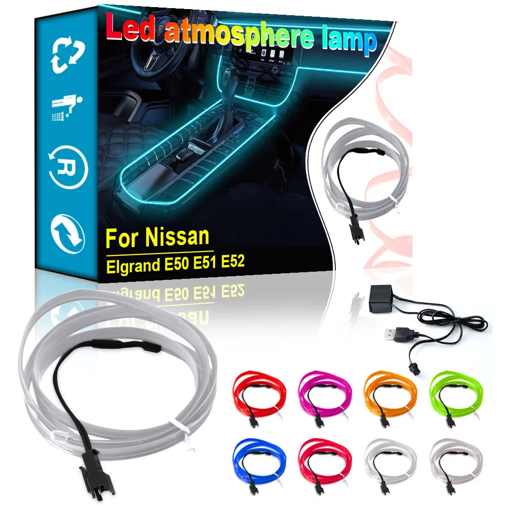 Автомобильные USB атмосферные огни аксессуары для интерьера Nissan Elgrand E50 E51 E52 Tiida Sylphy