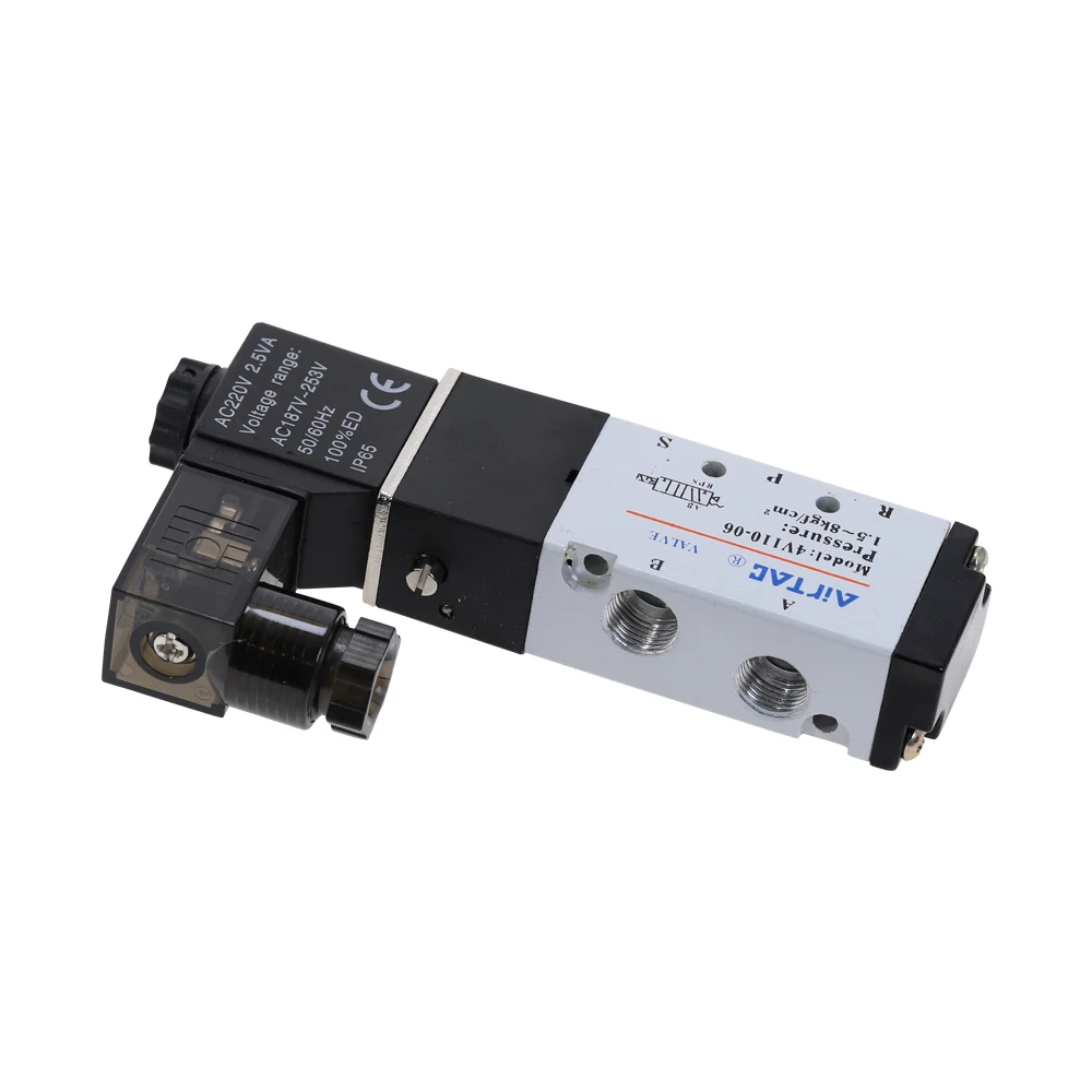 AIRTAC 4V110 06 5 способ 2 положения 1/8 &quotПневматический Соленоидный клапан DC 24V 12V AC 110V
