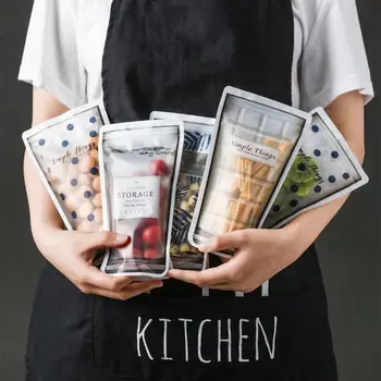 

Vegetable Fruit Storage Reusable Bags Produce Transparent Sealing Bags Easy To Buckle Multi-capacity Pouch Bag
