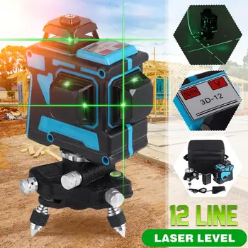 

ZEAST 12 Lines Laser Level 3D Self-Leveling 360 Horizontal And Vertical Cross Powerful Green Laser Beam Line Measurement Tools