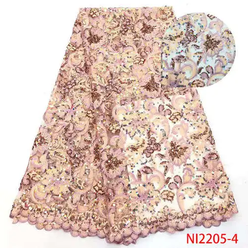 Африканское кружево высокого качества швейцарское кружево блестки кружевная сетчатая ткань для невесты Французский кружево для платья YANI2205-1 - Цвет: Picture4