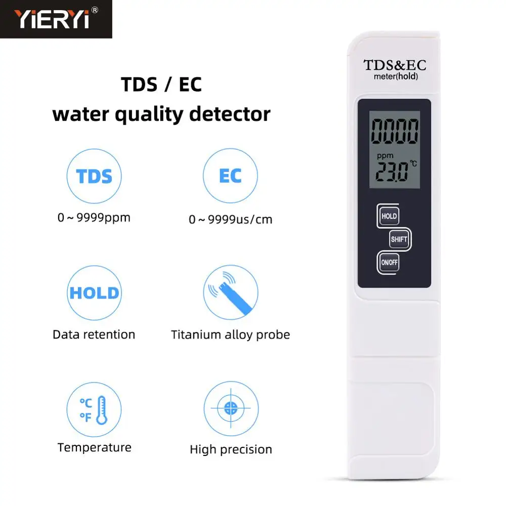 Тестер ATC PH фильтр для воды с подсветкой + Измеритель проводимости TDS EC ручка