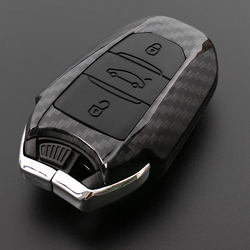 Чехол для ключей автомобиля для peugeot 2008 301 308 408 4008 508 5008 чехол для ключа автомобиля из углеродного волокна