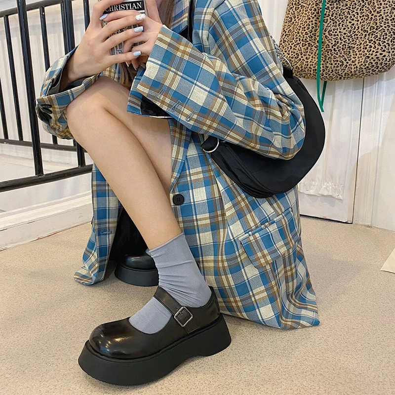 black platform mary janes