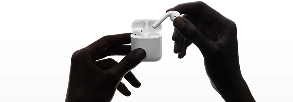 Оригинальные наушники Apple AirPods 2nd Bluetooth, чехол для зарядки, б/у, беспроводные наушники для iPhone 11 Plus iPad MacBook