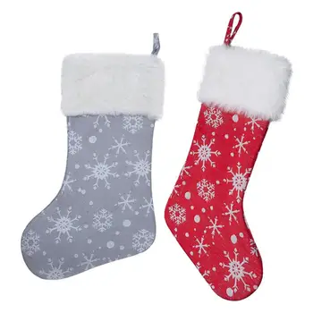

2Pcs Christmas Stocking Simple Style Socks Lovely Stocking for Xmas Decor Gift