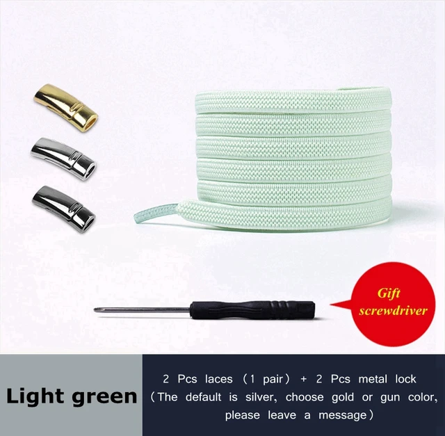 2021 New Magnetic Shoe laces Elastic No tie Shoelaces for Sneakers 24 Color Lazy Shoelace Lock One Size Fits All Kids & Adult Light Green