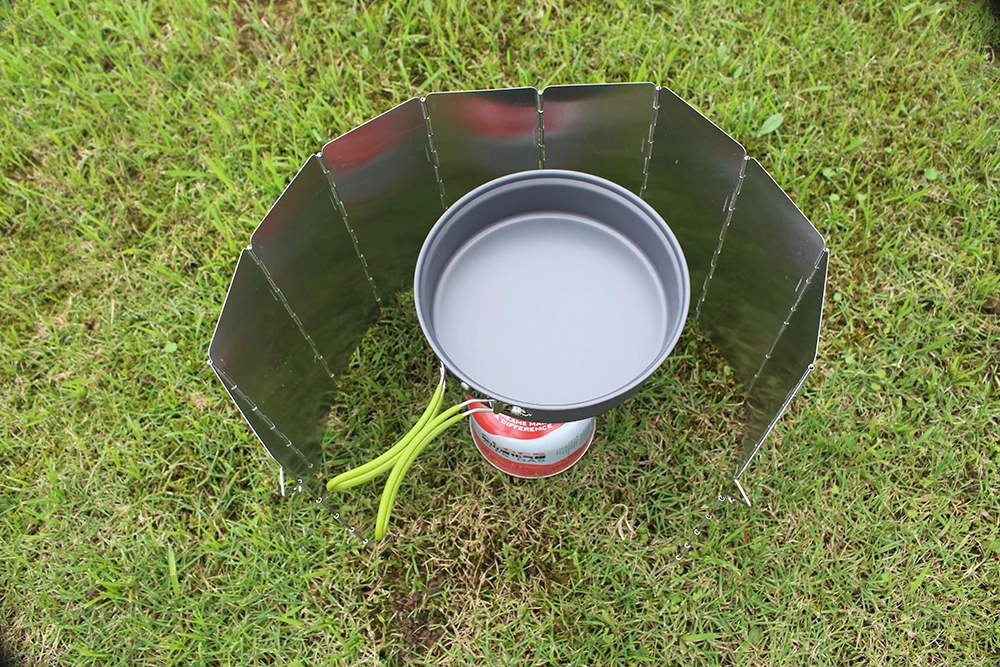 Pare-brise Pliable Pour Poêle Solo Stove - 8 Panneaux Aluminium Inox - Camping