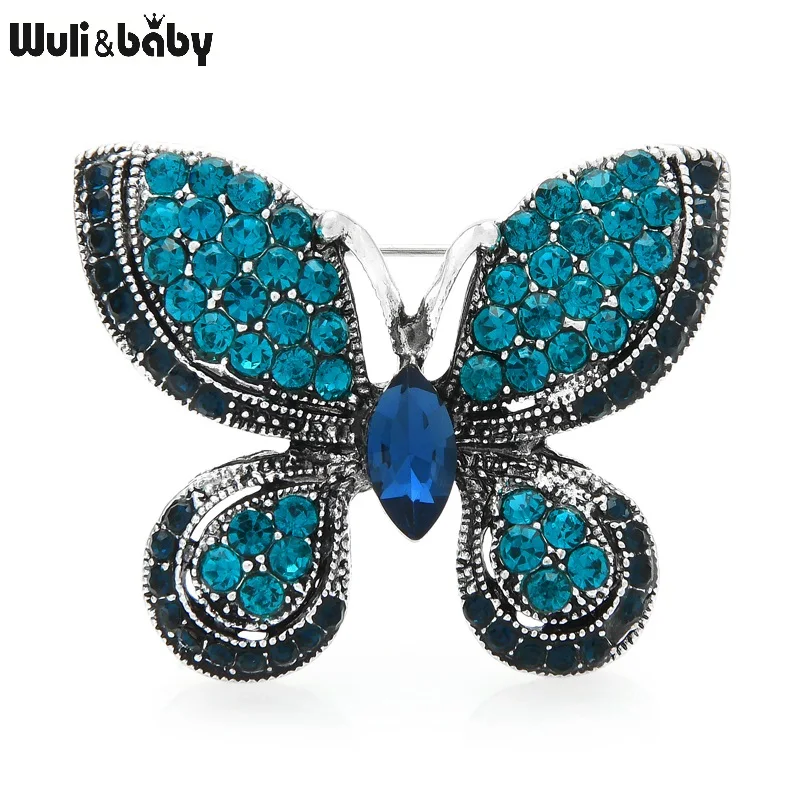 Women Brooches Rhinestone Butterfly Jewelry Gifts Brooch Pins Party Accessory 