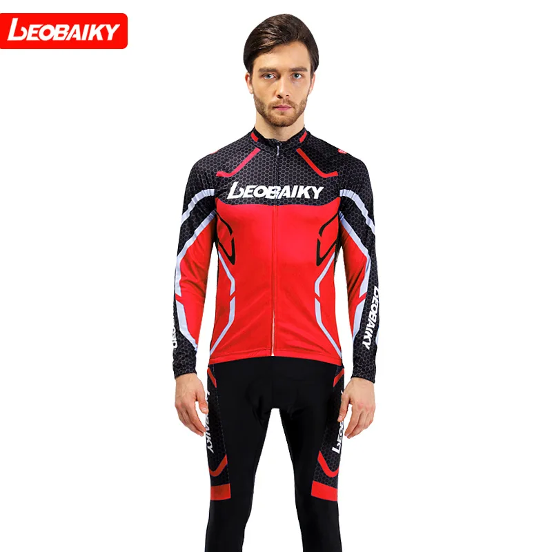 8 Brand Pro Team Men Cycling Jersey Set Long Sleeves MTB Bike Clothes Bicycle Clothing Autumn Thin Cycle Sportswear - Цвет: 8