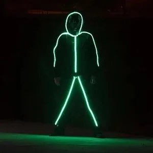 Новая модная неоновая Одежда для танцев EL Wire костюм светодиодный костюм мужские и женские вечерние Rave мигающий костюм холодный свет светящийся
