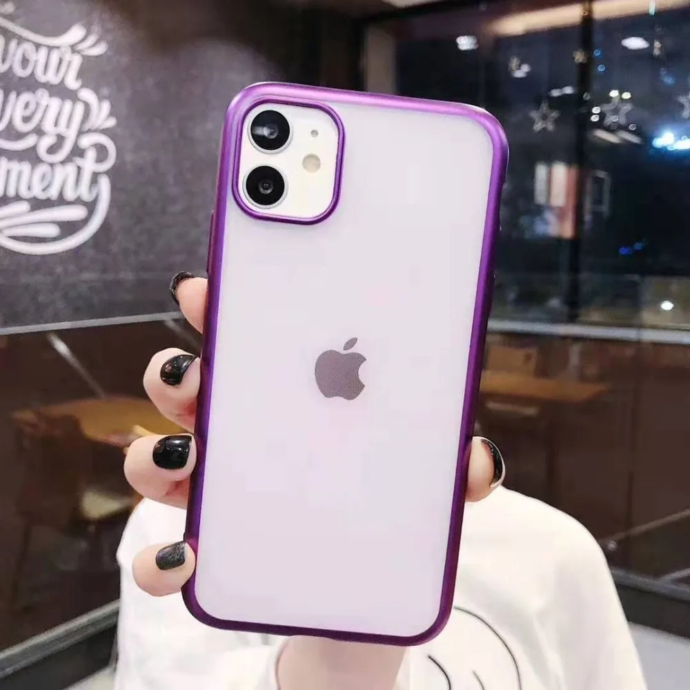 Чехол для телефона с покрытием для iphone 11 Pro X XR XS Max 7 8 Plus, держатель на кнопке, ударопрочный матовый чехол на заднюю панель из ТПУ, мягкий чехол для iphone 11