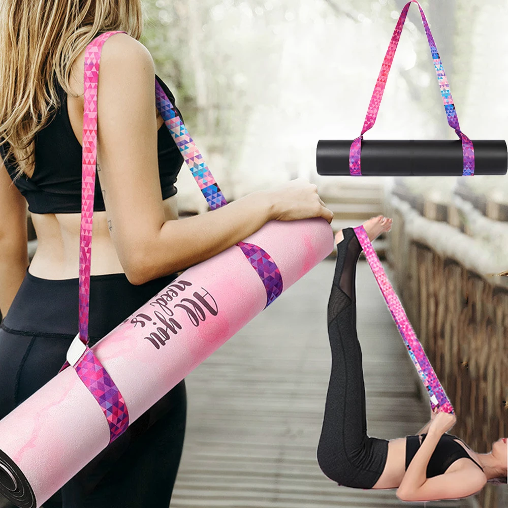 Yoga Mat Strap Belt Adjustable Sports Sling Shoulder Carry Strap Belt Exercise Stretch Fitness Equiment Elastic Yoga yoga strap
