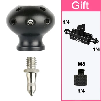 

Monopod Knob Metal Head adapter Photographic Cane Handle Grip quick release travel holder head with Spikes Foot Screw Foot Nail
