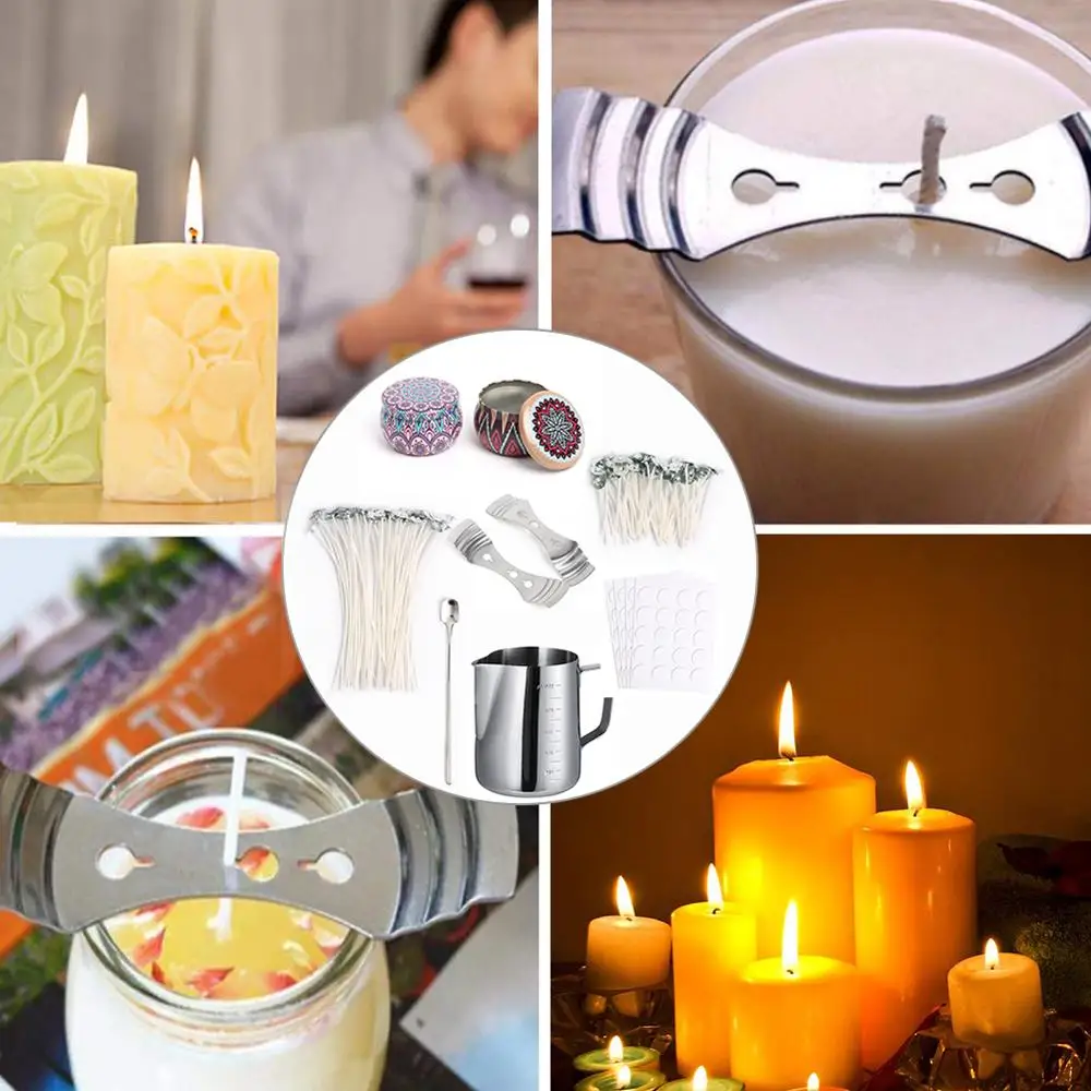 Set di forniture per candele Set di contenitori per candele fai-da-te  stoppini accessori strumento fusione vaso di colata