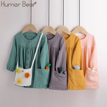 

Humor Bear Toddler Clothes New Spring Autumn Baby Girl Button Tutu Party Pageant Casual Dress Sweet Wedding Dress