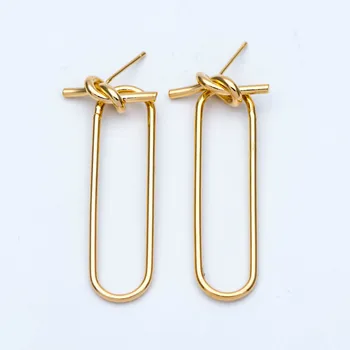 

10pcs Gold Oval Ear Posts, Geometric Stud Earrings with Loops, DIY Ear Wire Findings (GB-678) Message Seller
